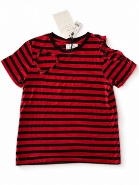 CURRENT/ELLIOT "The Brittan Tee" Heart Cutout Stripe Tee - NWT